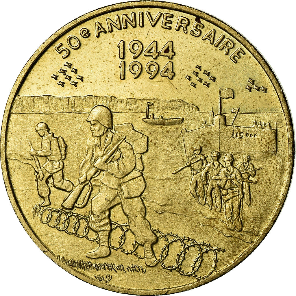 France, Jeton, 50ème Anniversaire du Débarquement, Jour J, 1994, SPL, Cuivre