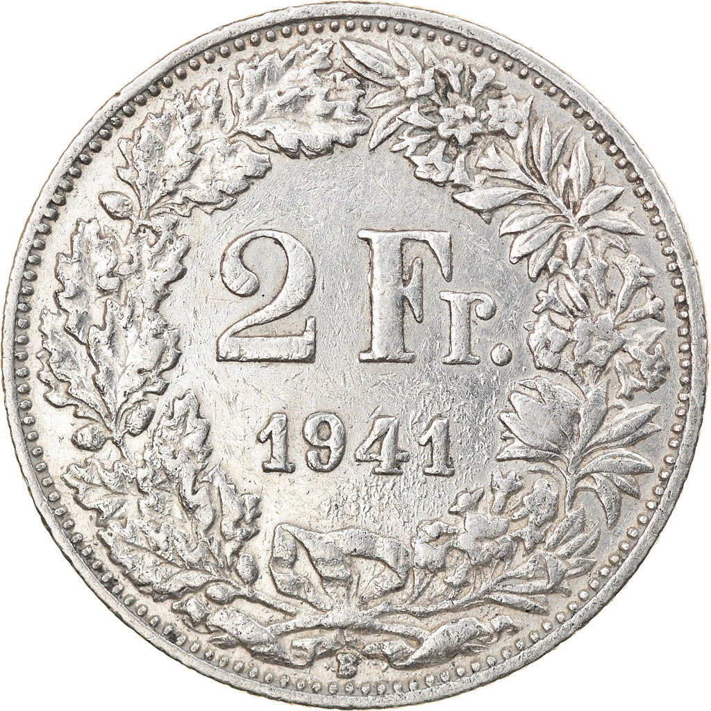 Moneta, Svizzera, 2 Francs, 1941, Bern, MB+, Argento, KM:21