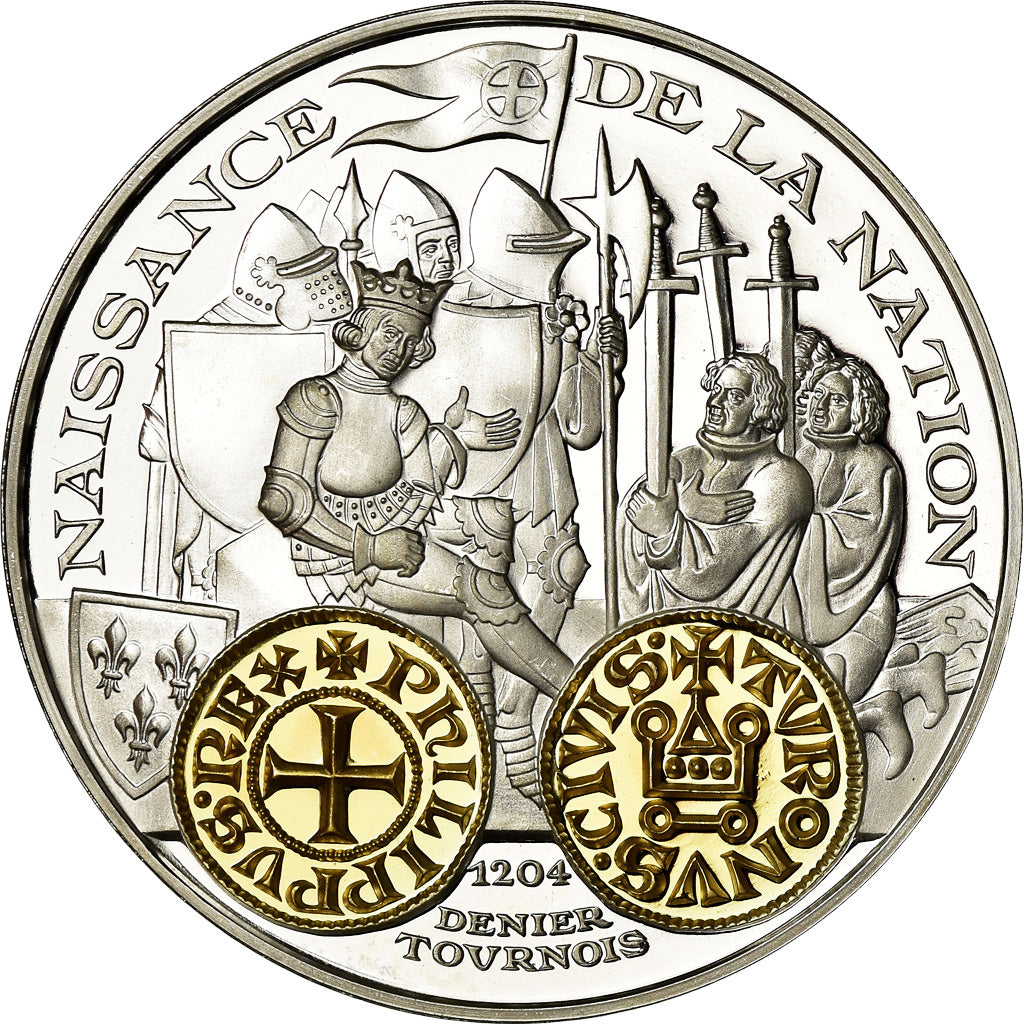 France, Medal, Histoire Monétaire, Denier Tournois, MS(65-70), Silver