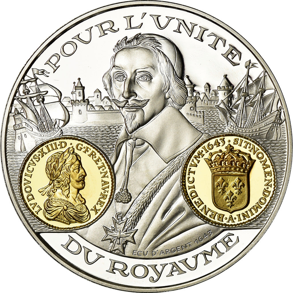France, Medal, Histoire Monétaire, Ecu d'Argent, Louis XIII, MS(65-70), Silver