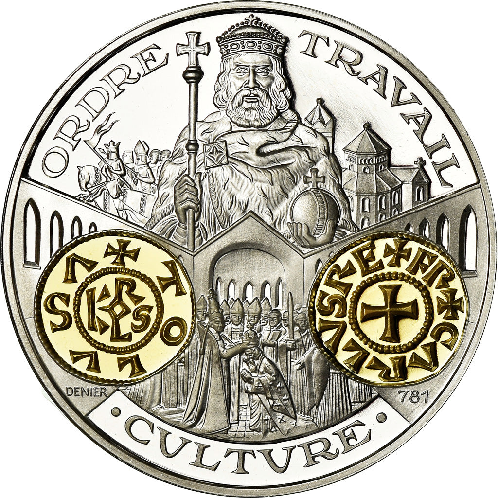 France, Médaille, Histoire Monétaire, Denier Carolingien, FDC, Argent