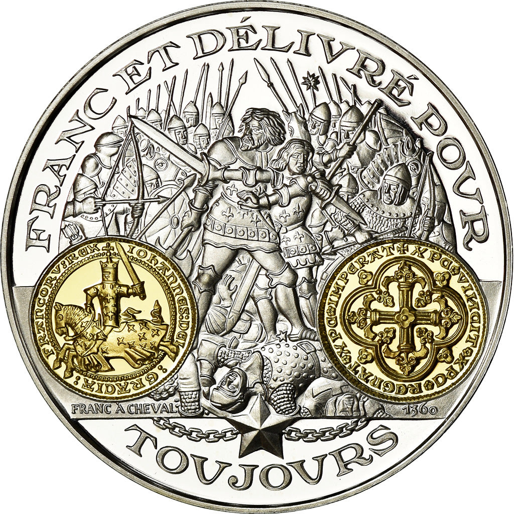 France, Medal, Histoire Monétaire, Franc à Cheval, MS(65-70), Silver