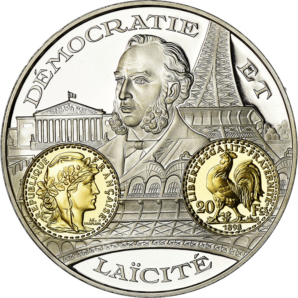 France, Medal, Histoire Monétaire, 20 Francs Marianne, MS(65-70), Silver