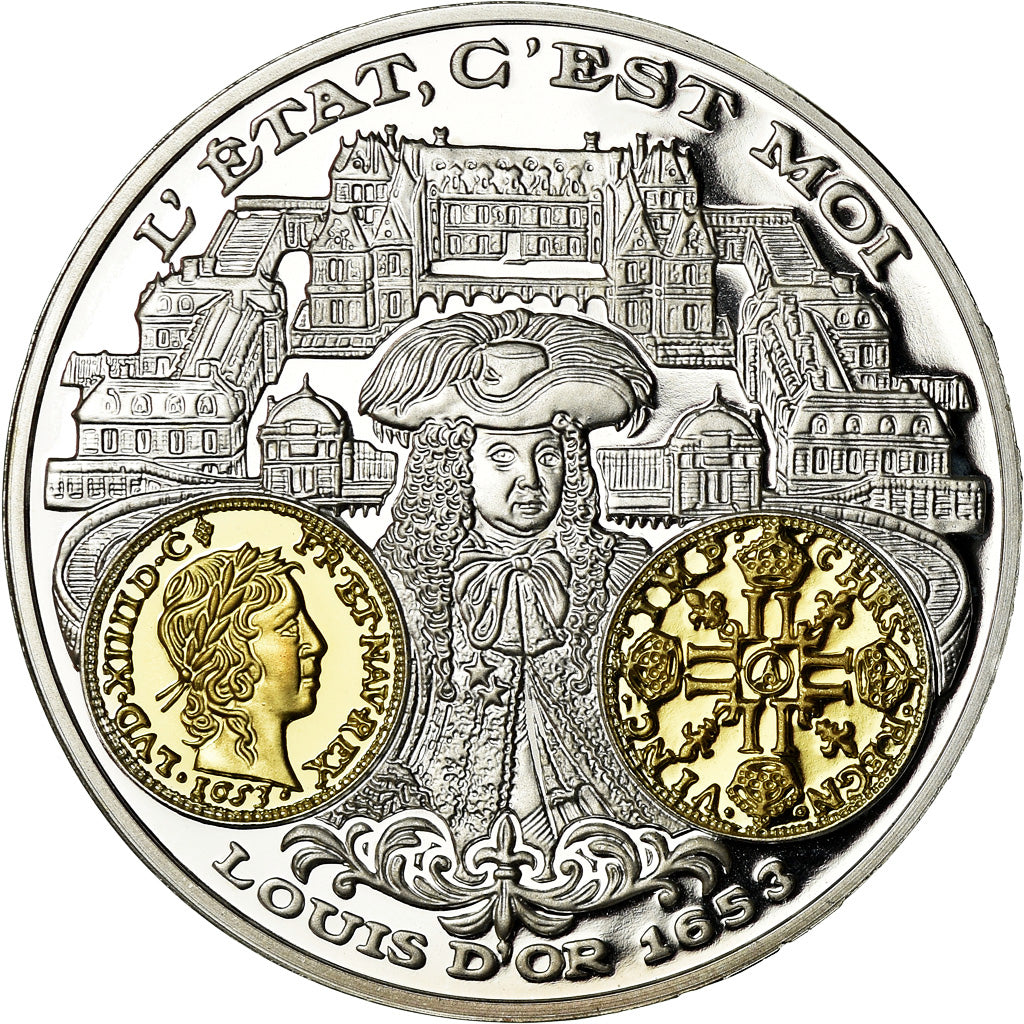 França, Medal, Histoire de la monnaie Française, Louis d'or de Louis XIV