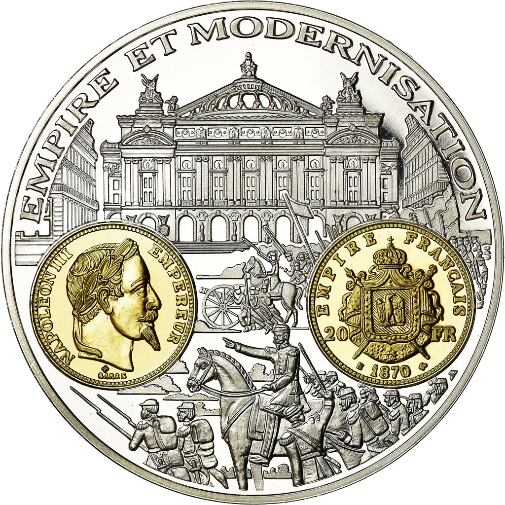 France, Médaille, Histoire Monétaire, 20 Francs Or Napoléon III, FDC, Argent