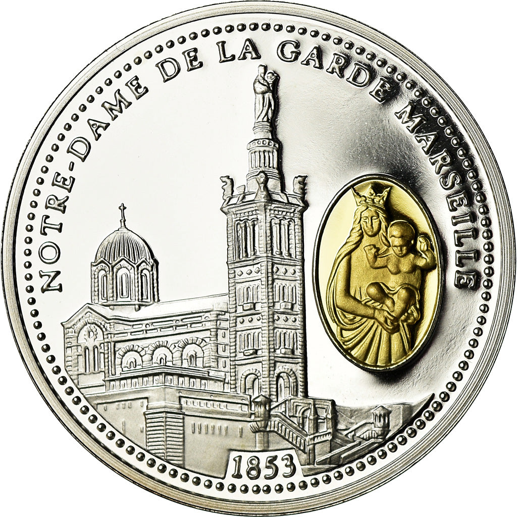 France, Medal, Provence, Notre-Dame de la Garde Marseille, MS(65-70), Silver