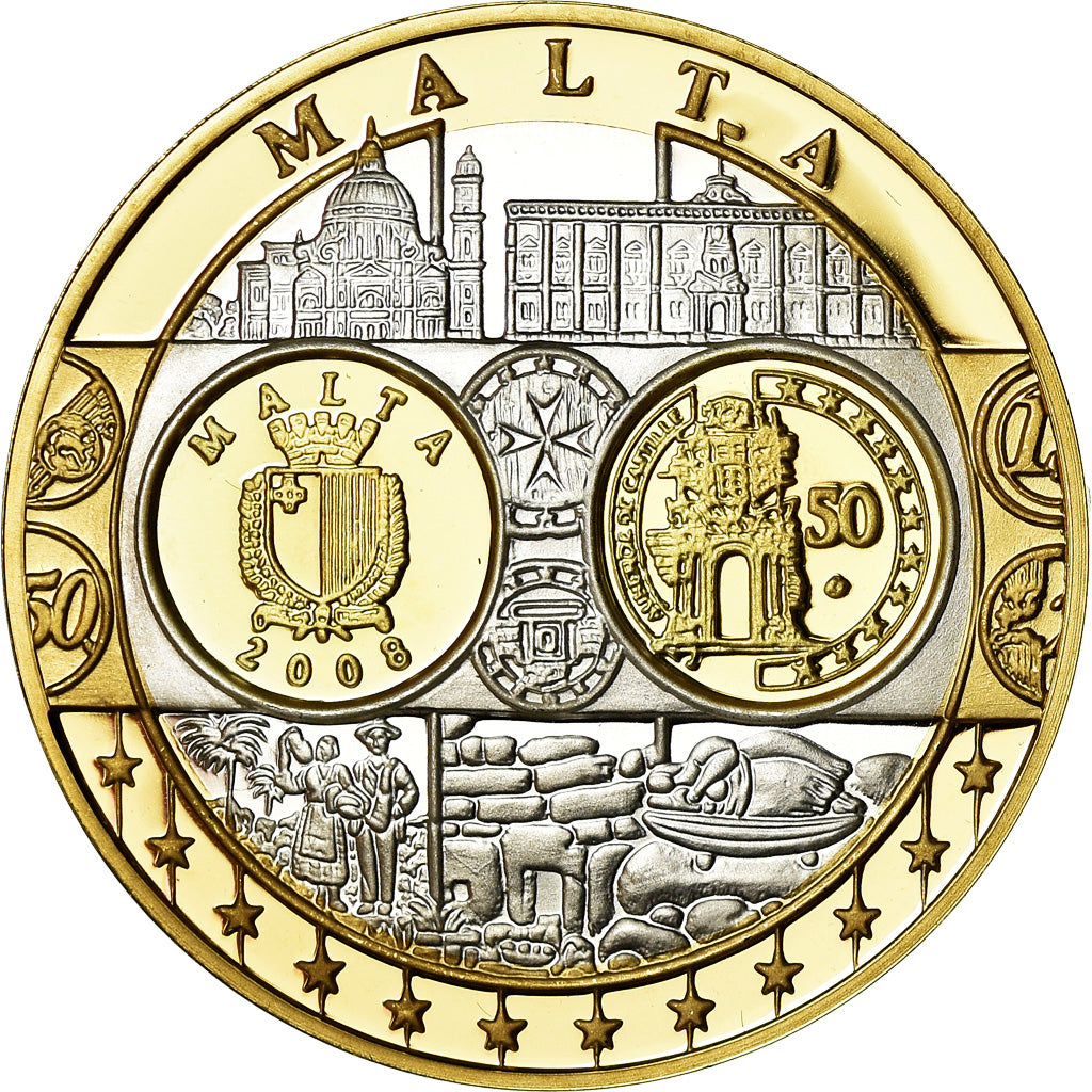 Malta, Medal, Euro, Europa, MS(65-70), Silver
