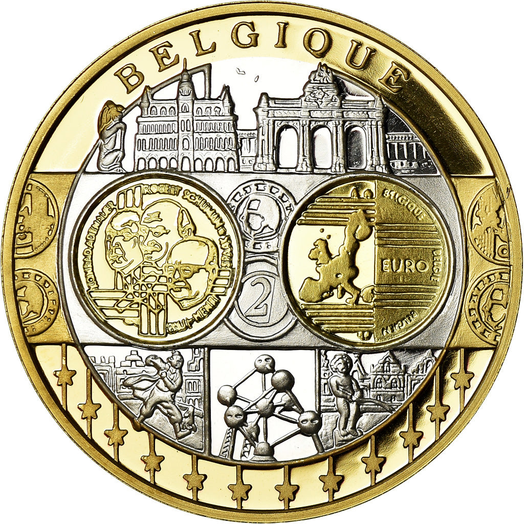 Belgien, Medaille, Euro, Europa, Politics, Society, War, STGL, Silber