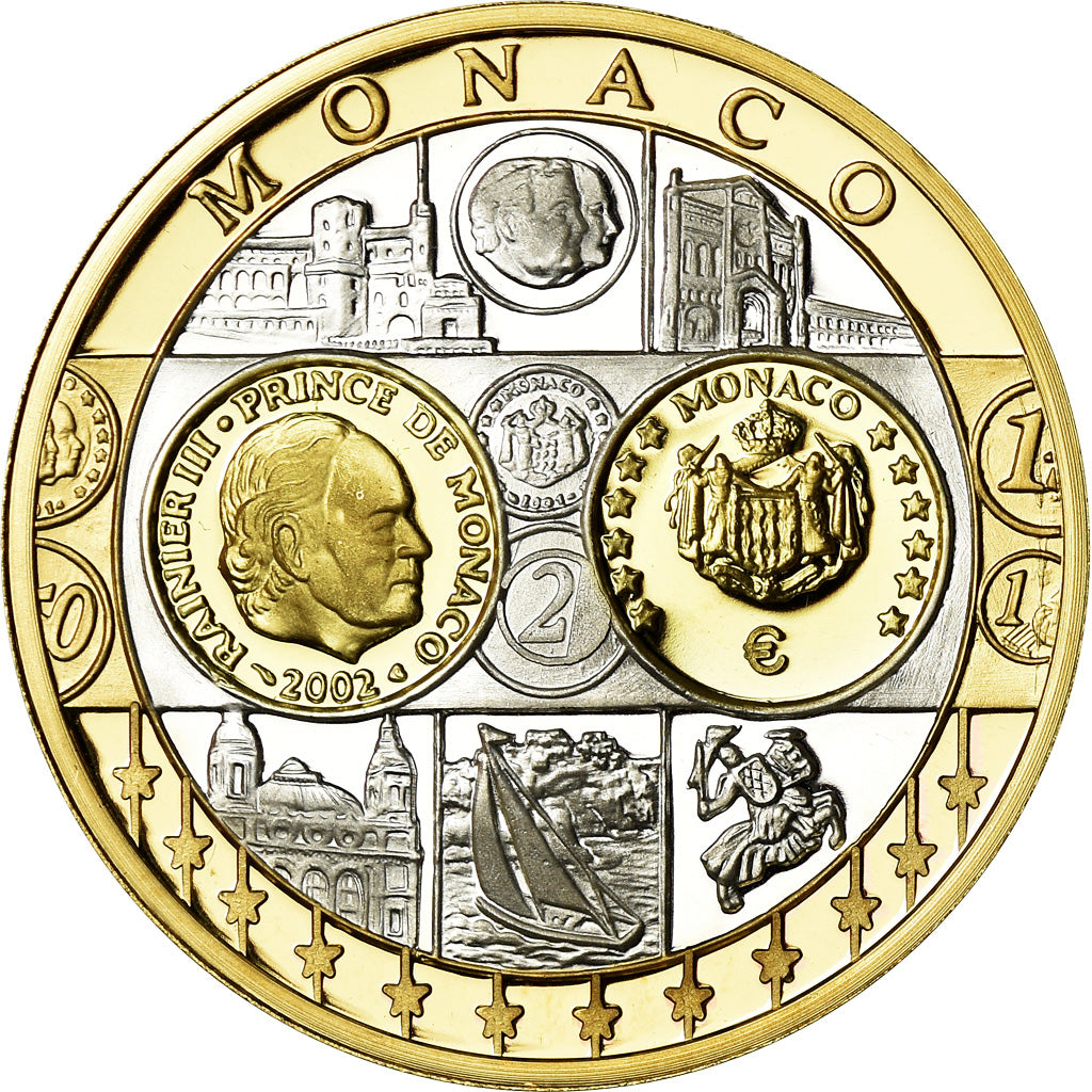 Monaco, Medal, L'Europe, Monaco, Politics, Society, War, MS(65-70), Silver