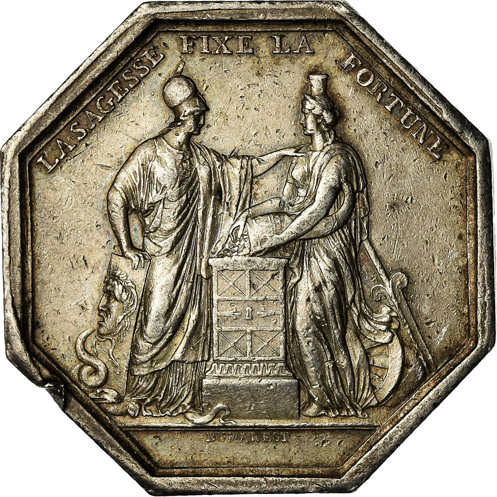 Frankrijk, Medaille, Banque de France, An VIII, Dumarest, ZF, Zilver
