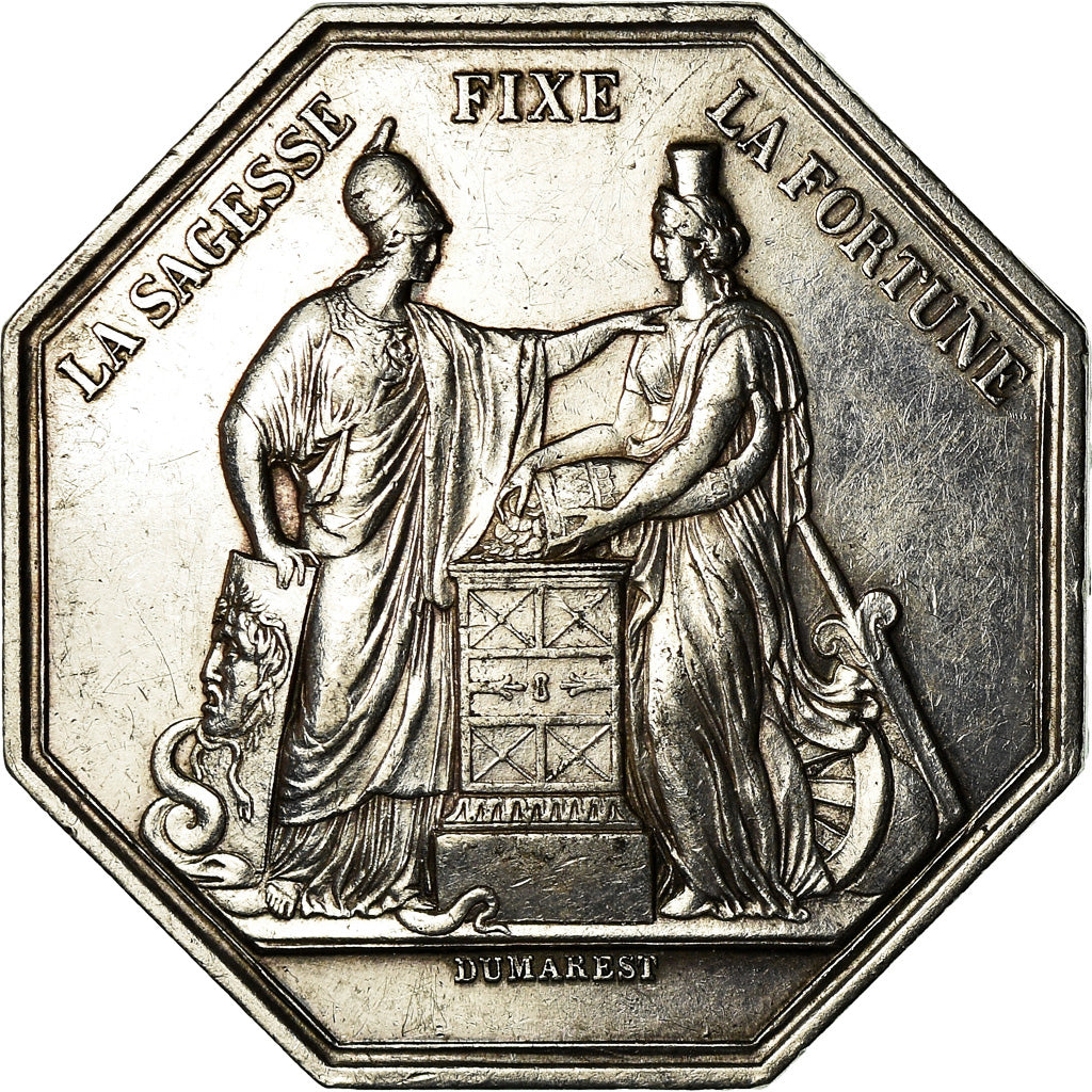 France, Medal, Banque de France, An VIII, Dumarest, AU(55-58), Silver