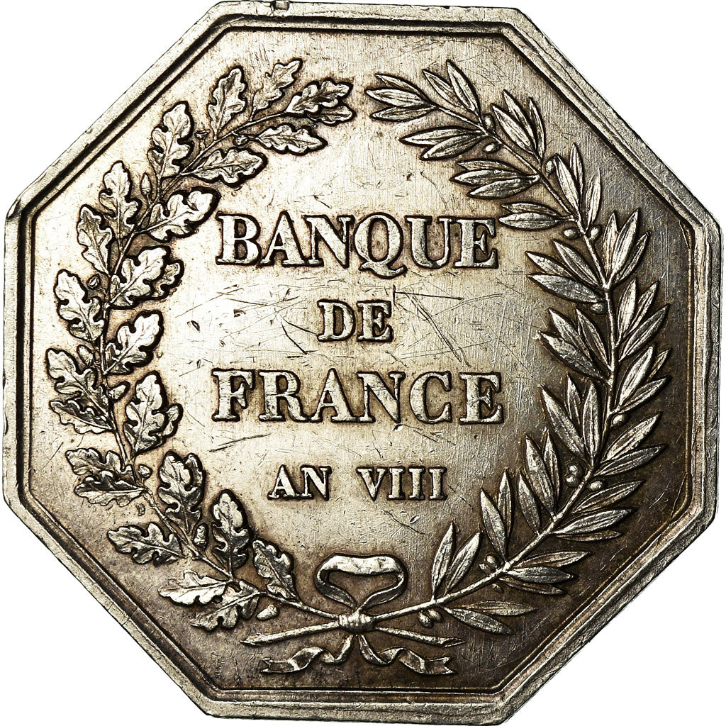 France, Medal, Banque de France, An VIII, Dumarest, AU(55-58), Silver