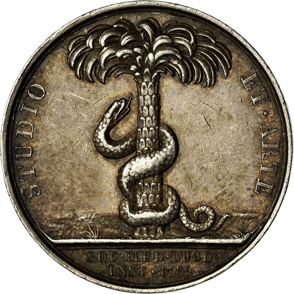 France, Token, Médecine, Hippocrate, Lyon, Barre, AU(55-58), Silver