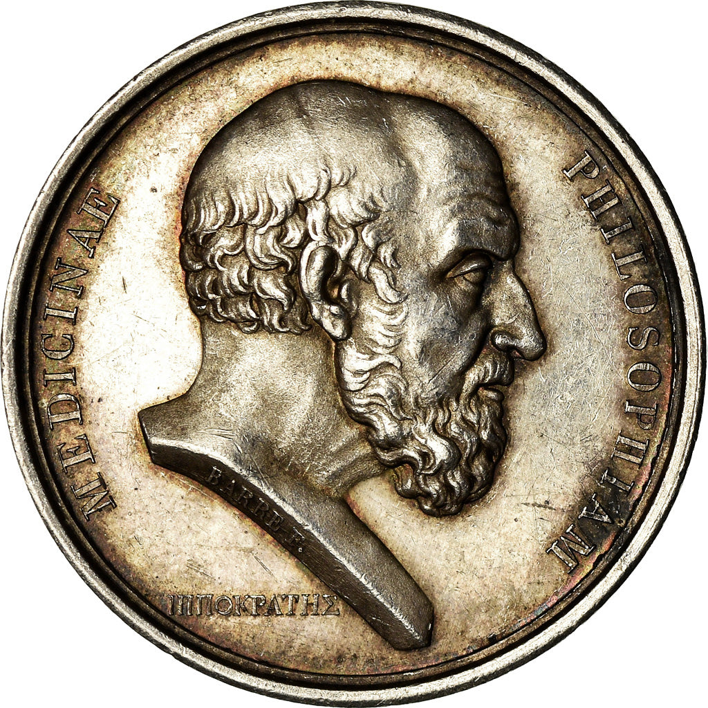 France, Token, Médecine, Hippocrate, Lyon, Barre, AU(55-58), Silver