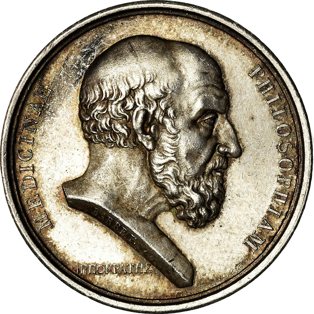 France, Token, Médecine, Hippocrate, Lyon, Barre, AU(55-58), Silver