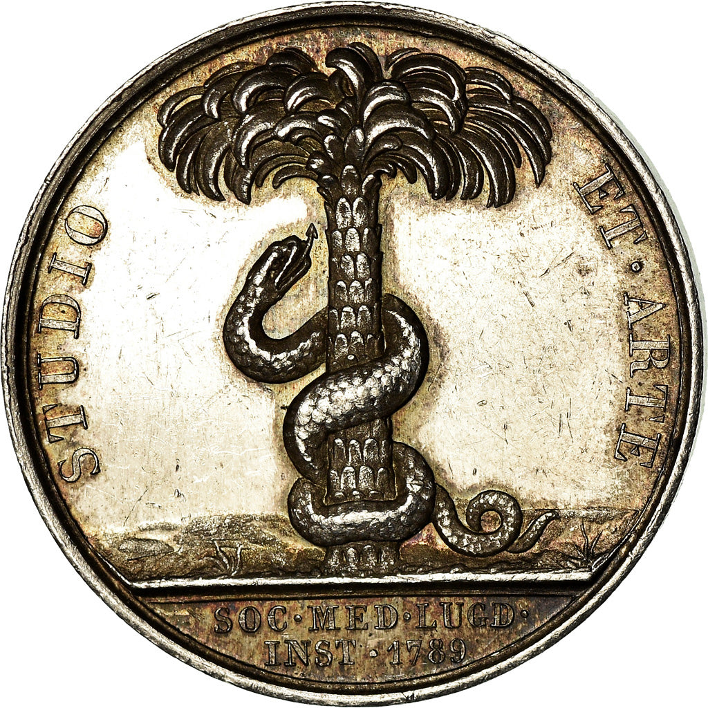 France, Token, Médecine, Hippocrate, Lyon, Barre, AU(55-58), Silver