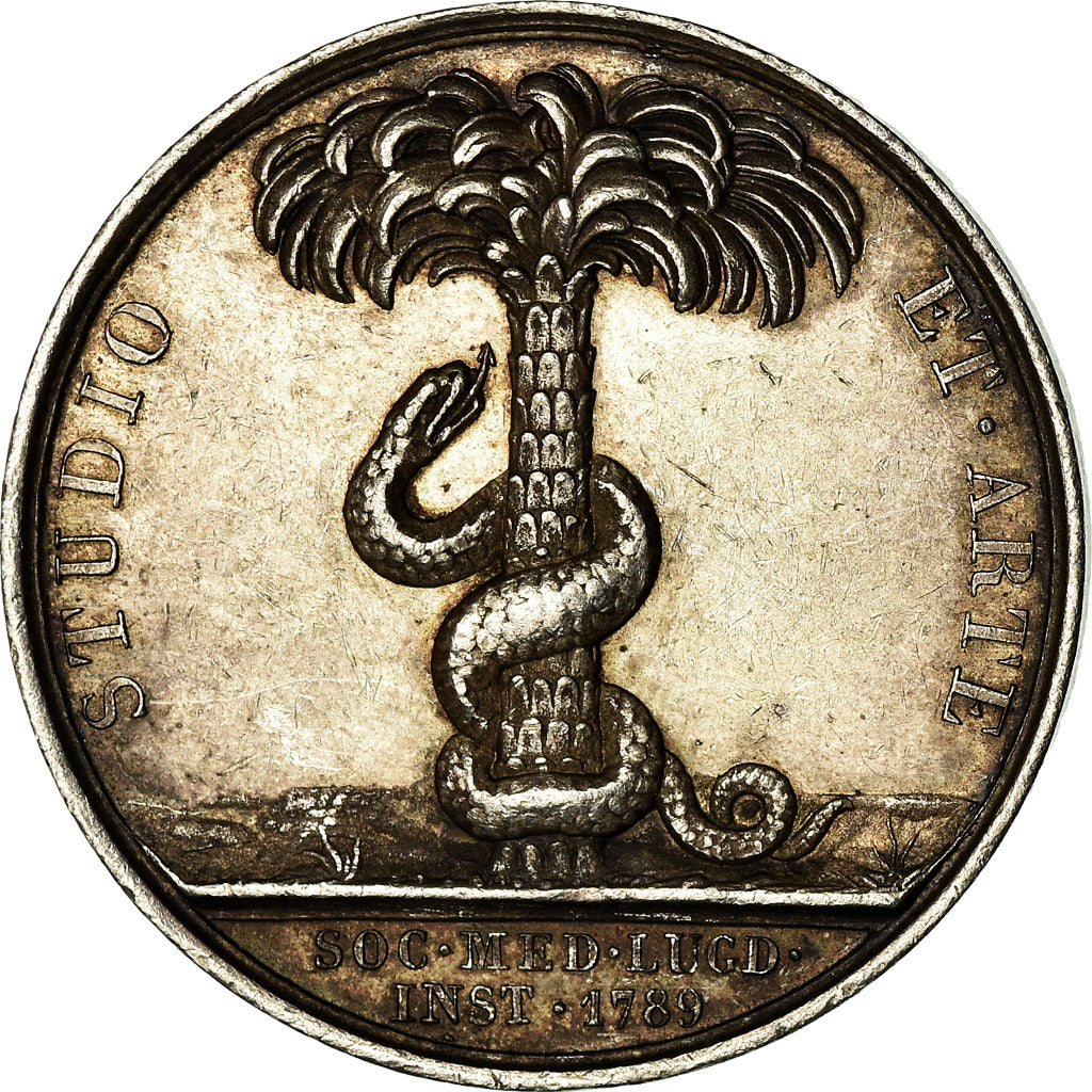 France, Token, Médecine, Hippocrate, Lyon, Barre, AU(55-58), Silver