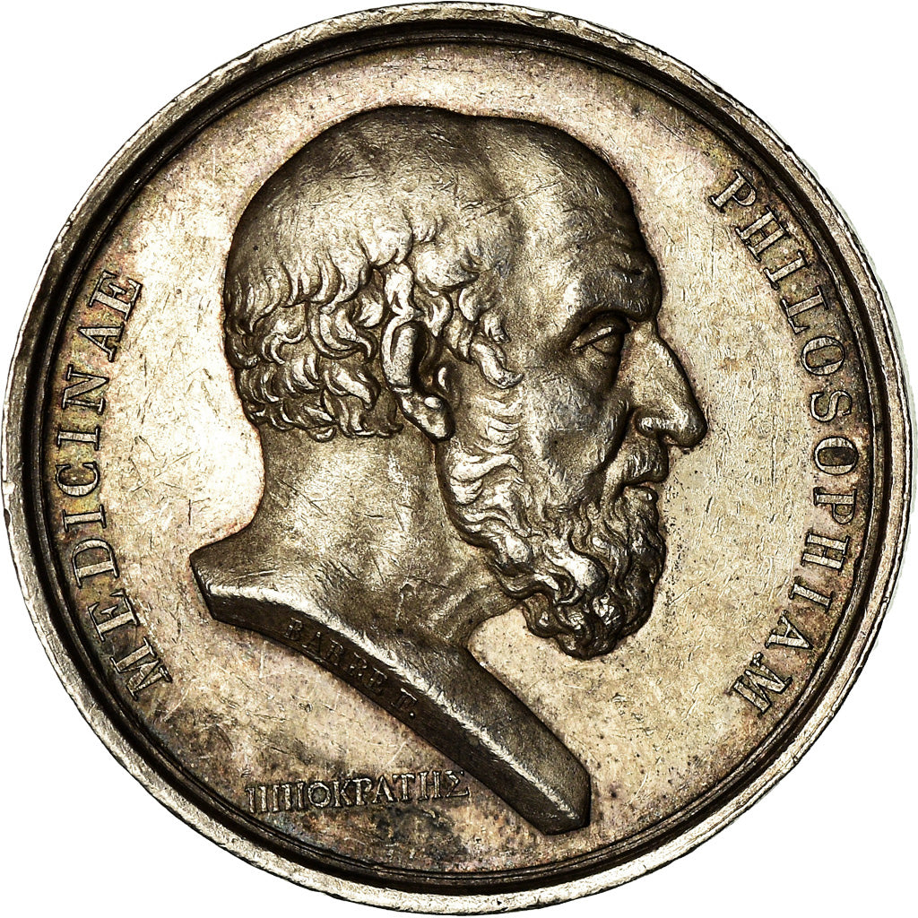 France, Token, Médecine, Hippocrate, Lyon, Barre, AU(55-58), Silver