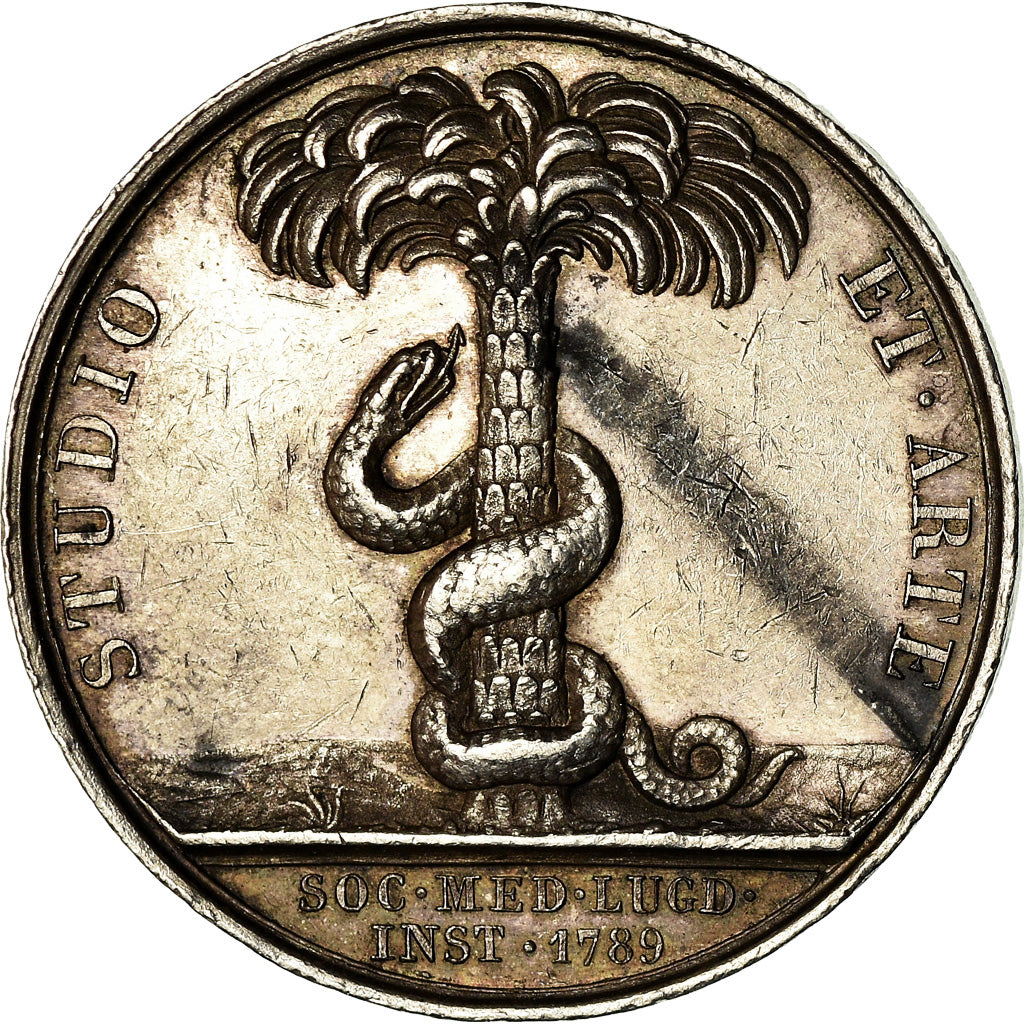 France, Token, Médecine, Hippocrate, Lyon, Barre, AU(55-58), Silver