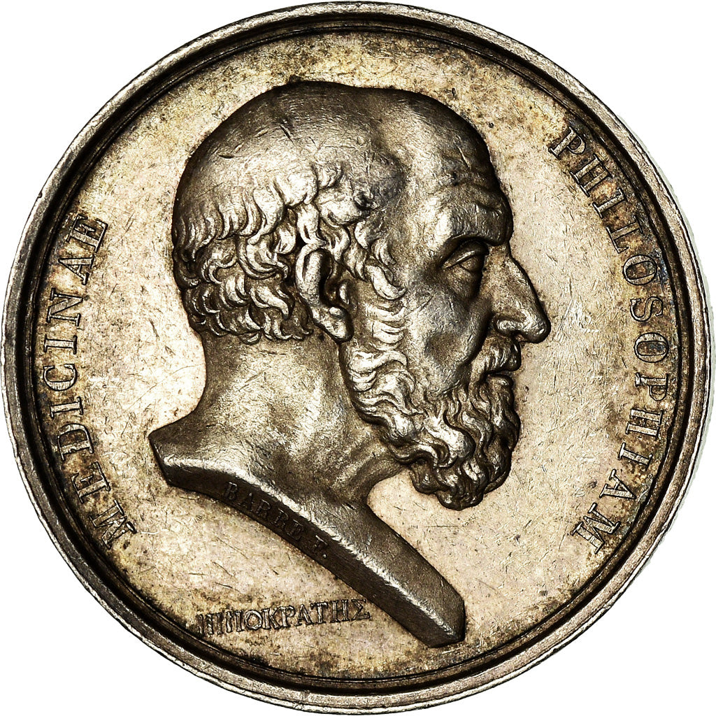 France, Token, Médecine, Hippocrate, Lyon, Barre, AU(50-53), Silver