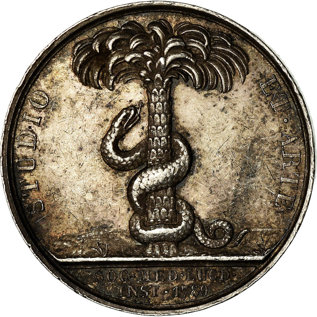 France, Token, Médecine, Hippocrate, Lyon, Barre, AU(50-53), Silver