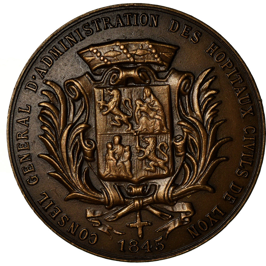 Frankreich, Medaille, Hôpitaux Civils de Lyon, Childebert, Medicine, Schmitt