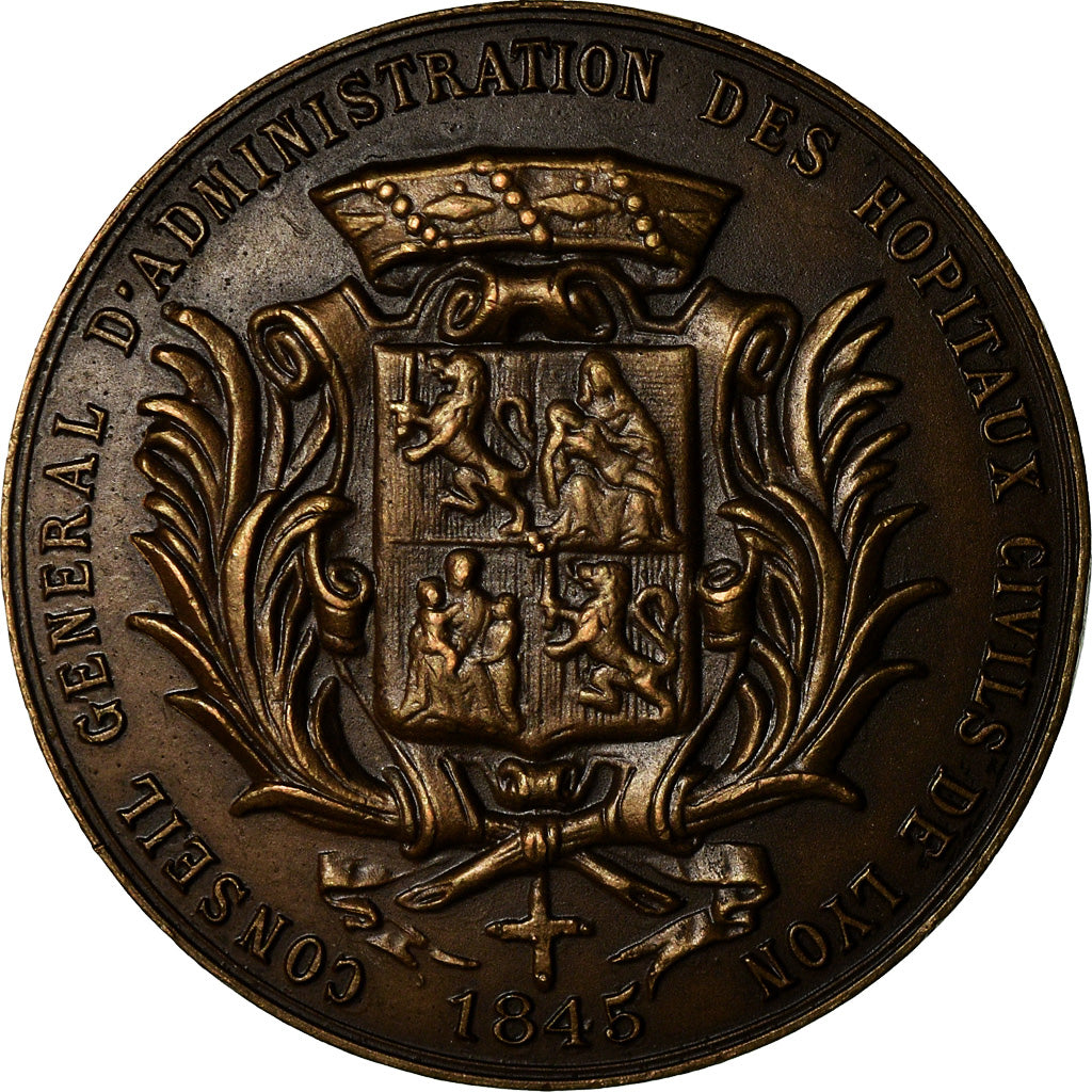 Frankreich, Medaille, Hôpitaux Civils de Lyon, Childebert, Medicine, Schmitt