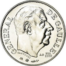 France, Medal, Général De Gaulle, 1980, Santucci, MS(65-70), Silver