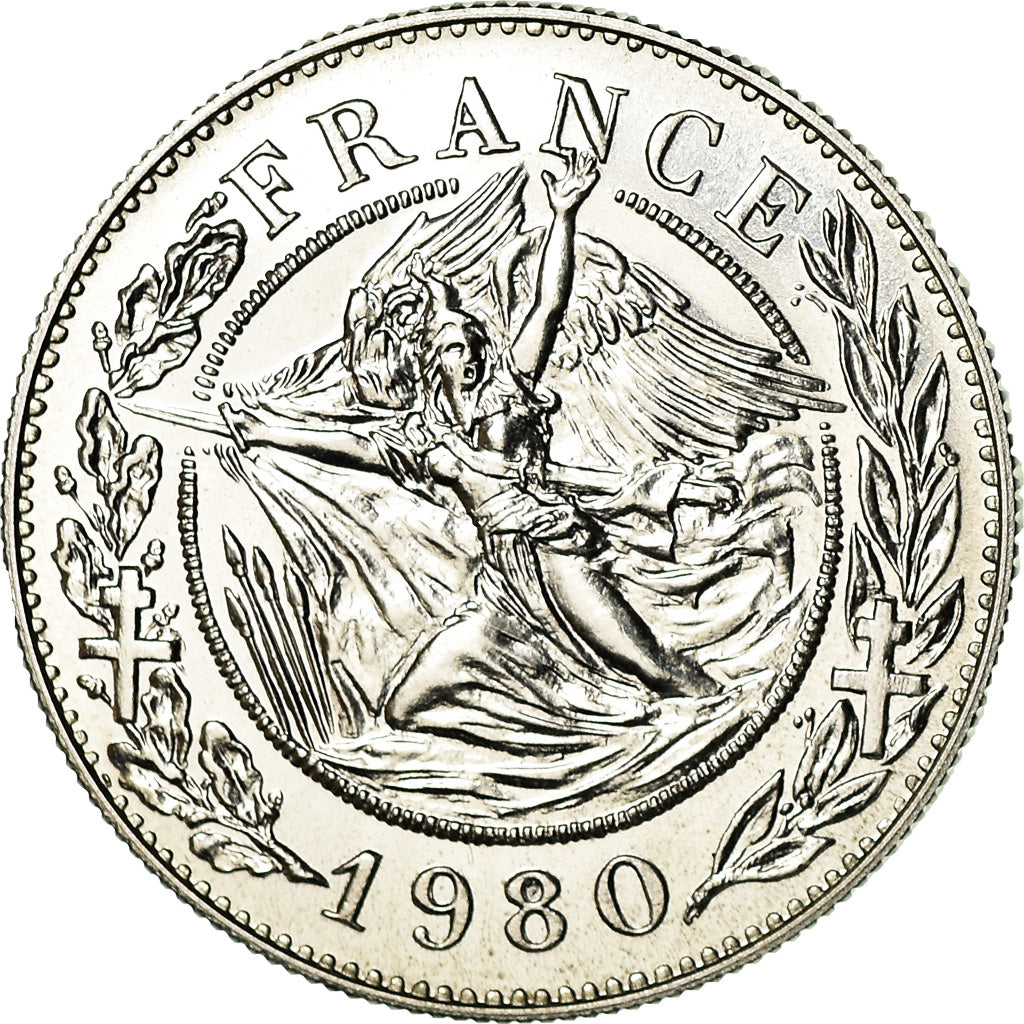 France, Medal, Général De Gaulle, 1980, Santucci, MS(65-70), Silver