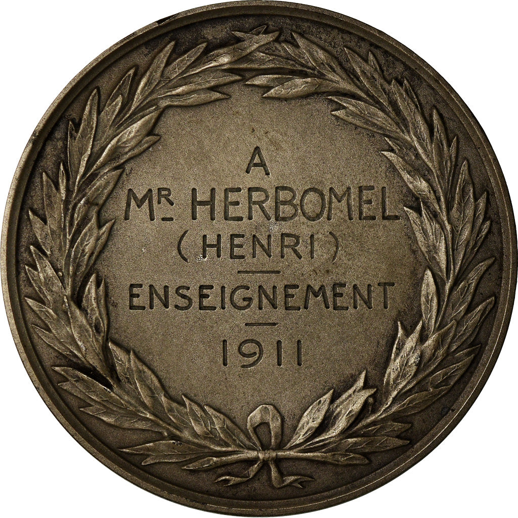 France, Medal, SPA, Enseignement, Mr Herbomel Henri, 1911, AU(55-58), Silver