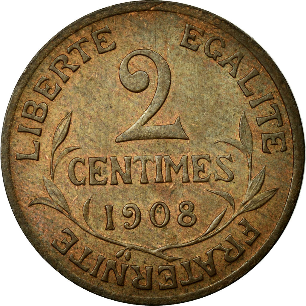 Coin, France, Dupuis, 2 Centimes, 1908, EF(40-45), Bronze, Gadoury:107