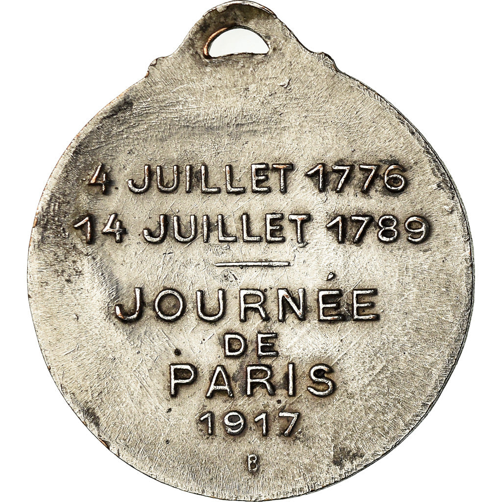 Frankreich, Medaille, Journée de Paris, 1917, Washington and Lafayette, 1917