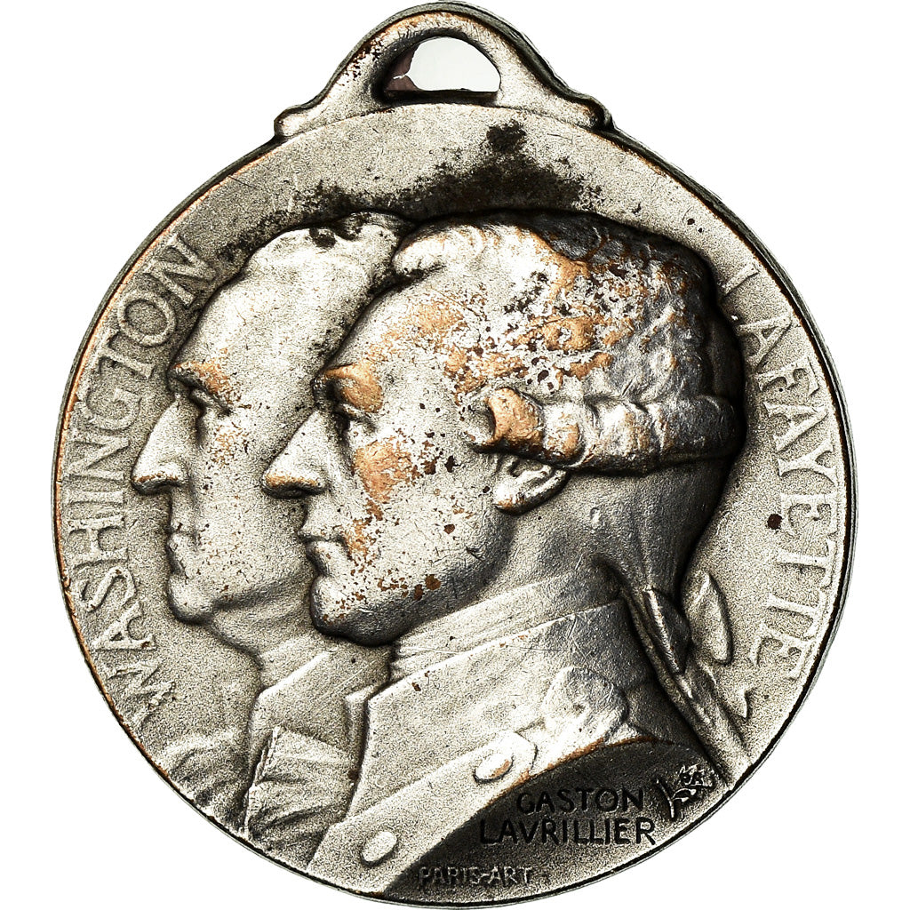 France, Medal, Journée de Paris, 1917, Washington and Lafayette, 1917