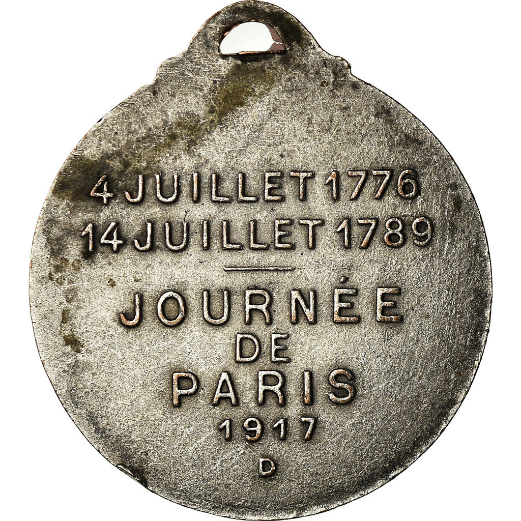 France, Medal, Journée de Paris, 1917, Washington and Lafayette, 1917