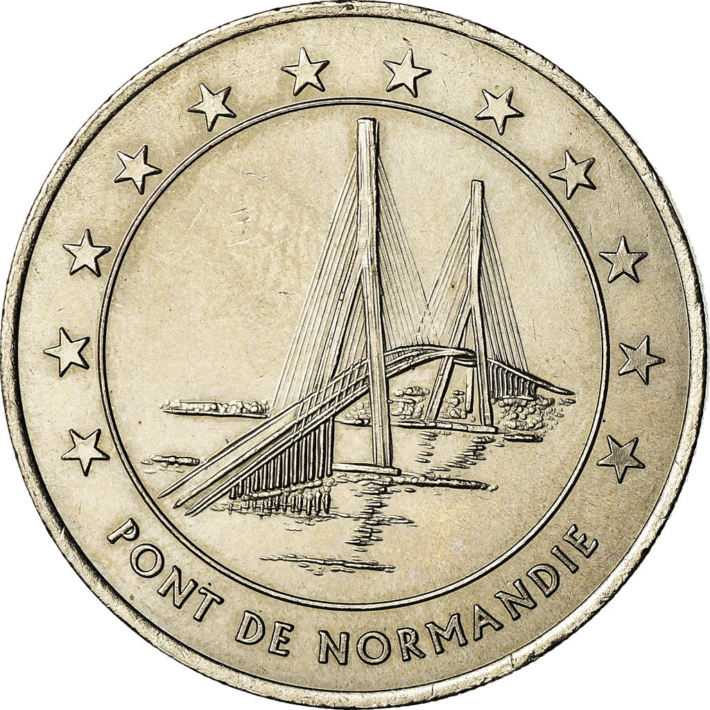 France, Medal, 3 Euro Ville du Havre, Pont de Normandie, 1996, MS(65-70)
