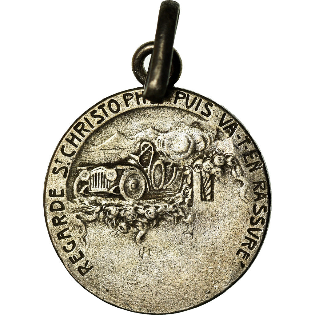 France, Medal, Saint Christophe, Religions & beliefs, AU(50-53), Silvered bronze