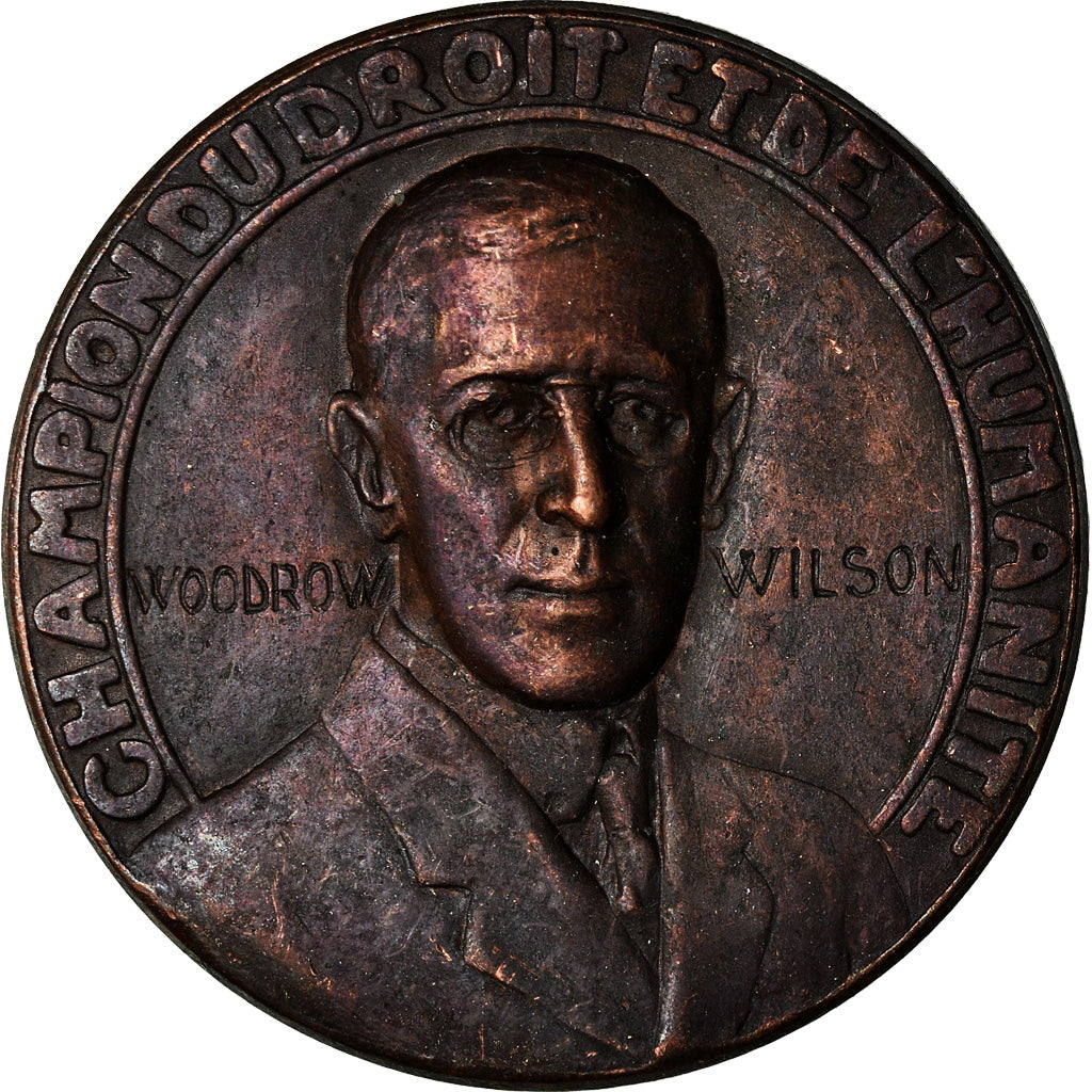 Estados Unidos de América, medalla, Wodrow Wilson, Champion du Droit et de
