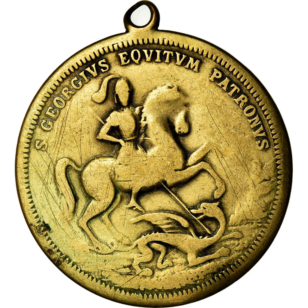 France, Medal, Saint Georges Terrassant le Dragon, VF(20-25), Brass