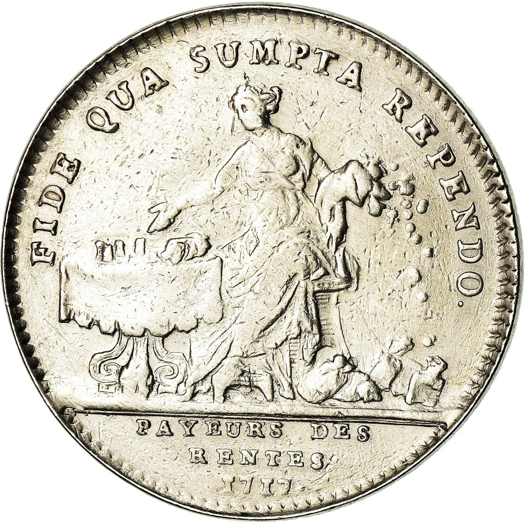 Frankrijk, Token, Louis XV, Controleurs, Payeurs des Rentes, 1717, FR+, Zilver
