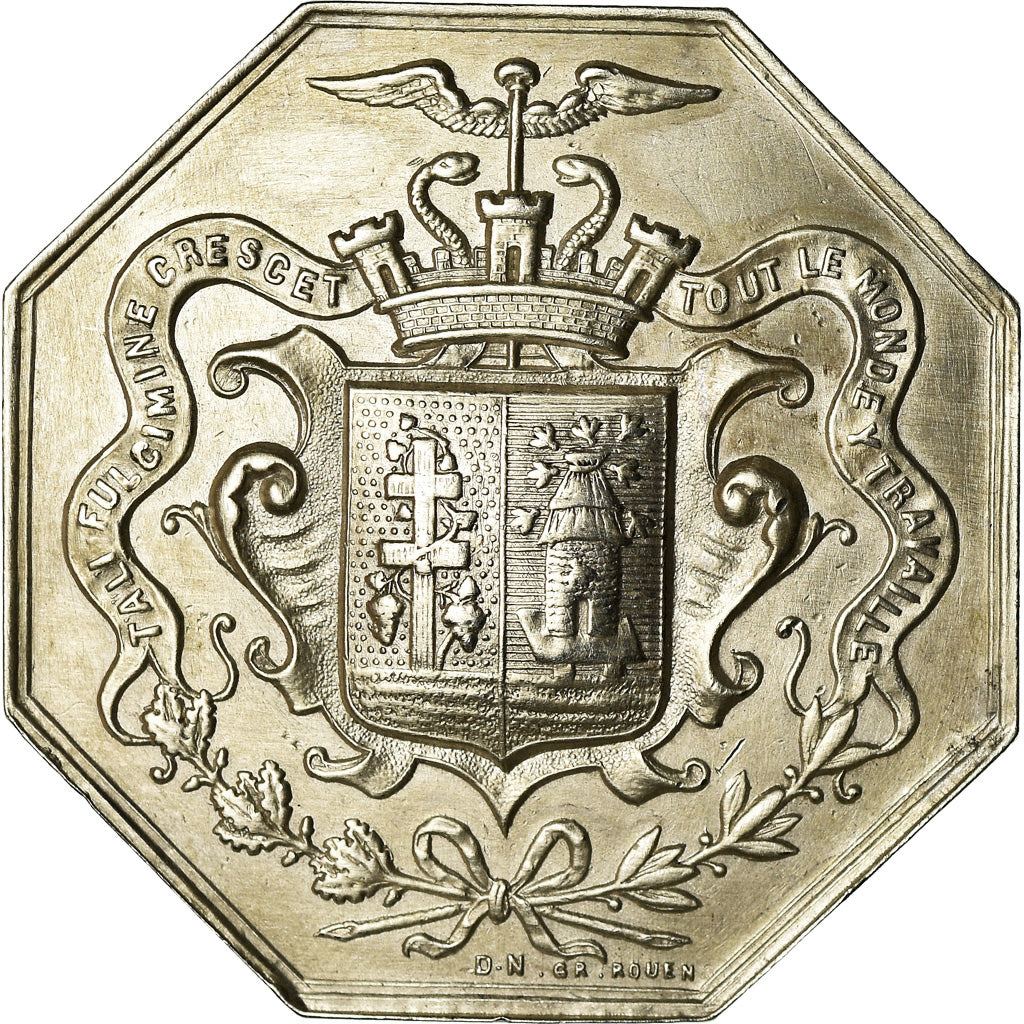 France, Token, Chambre de Commerce d'Elbeuf, 1862, MS(60-62), Silver