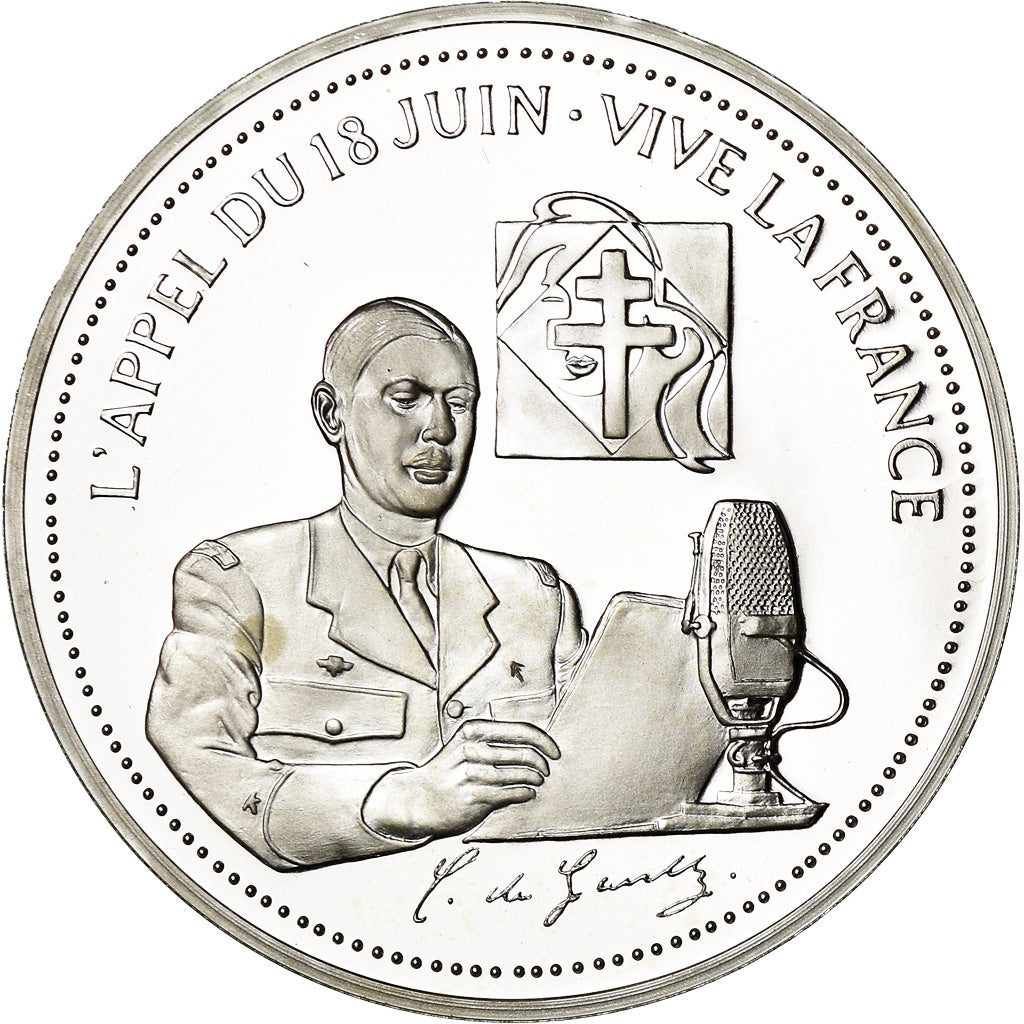 Frankrijk, Medaille, De Gaulle, l'Appel du 18 juin, FDC, Zilver