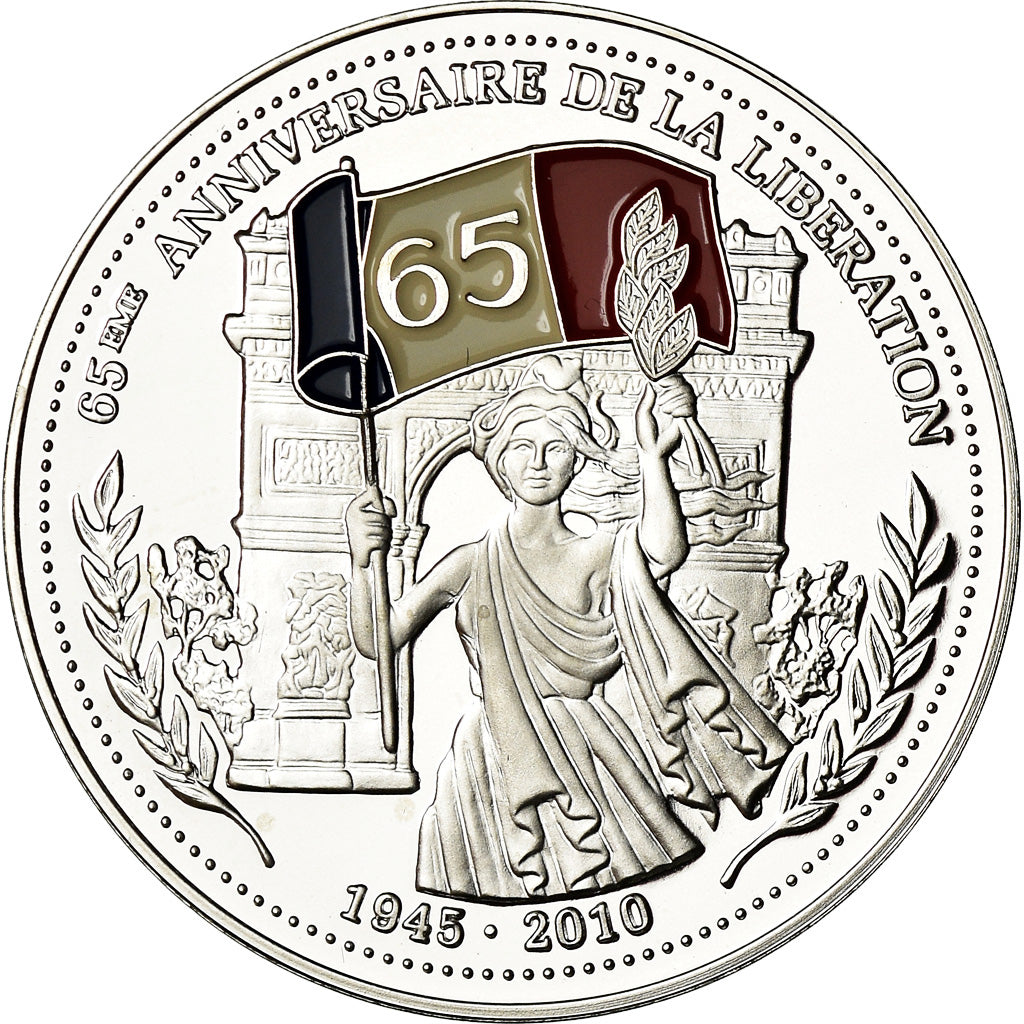France, Medal, 65ème Anniversaire de la Libération, MS(65-70), Silver