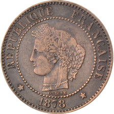 Monnaie, France, Cérès, 2 Centimes, 1878, Paris, TTB, Bronze, Gadoury:105
