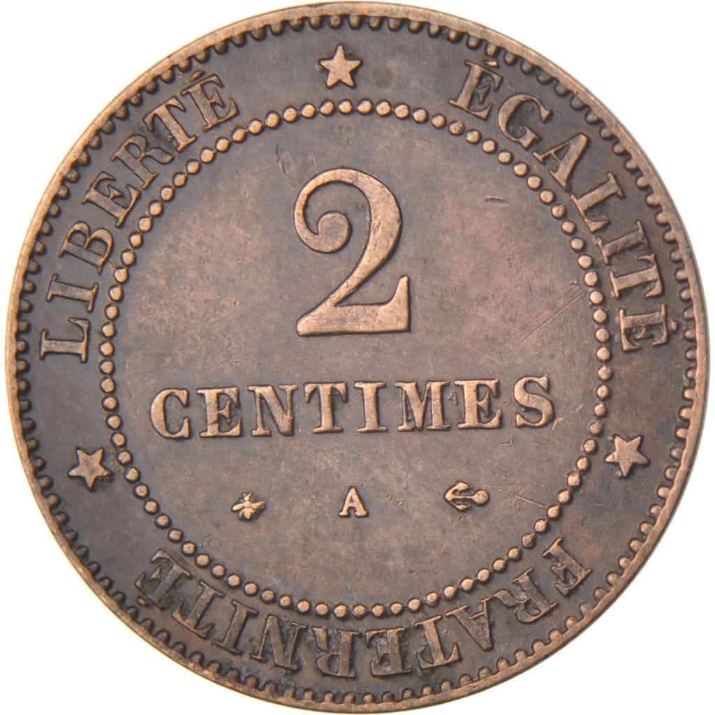 Monnaie, France, Cérès, 2 Centimes, 1878, Paris, TTB, Bronze, Gadoury:105