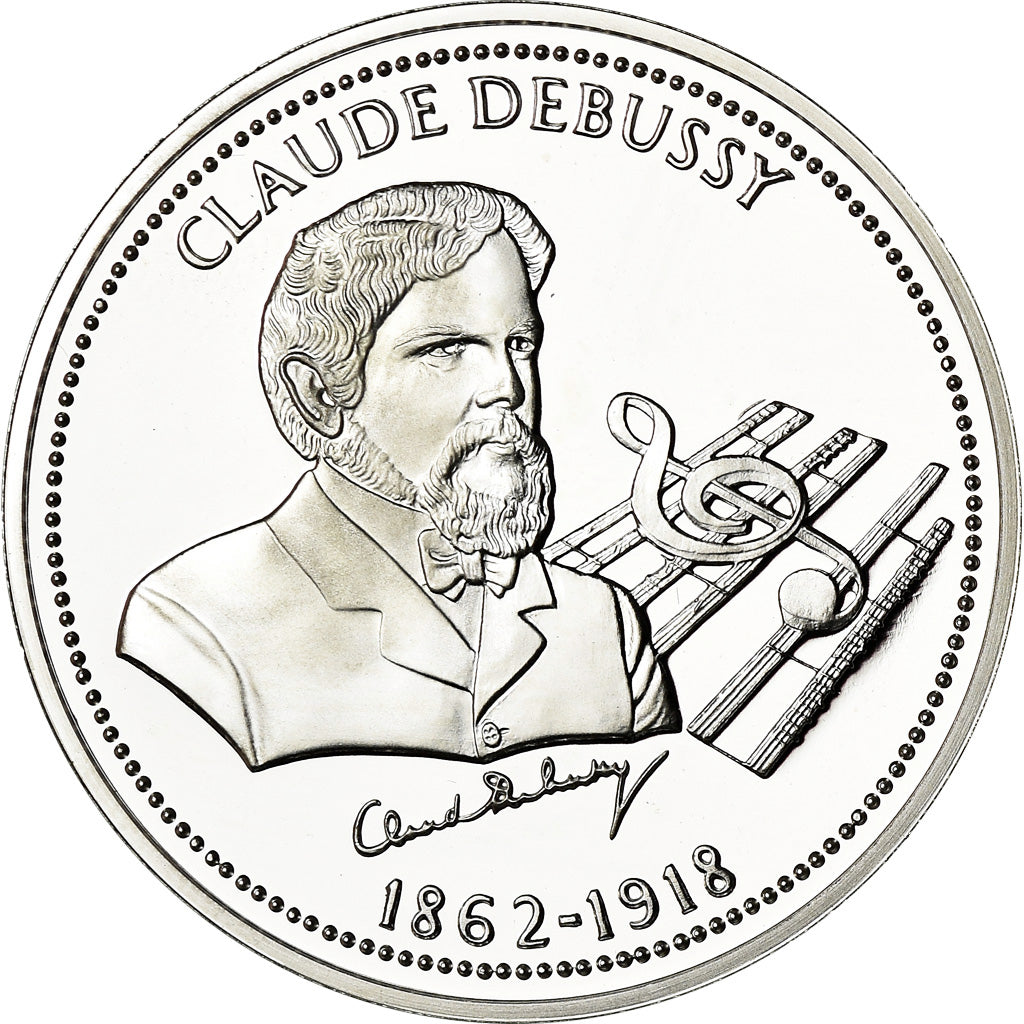 France, Medal, Musique, Claude Debussy, MS(65-70), Silver