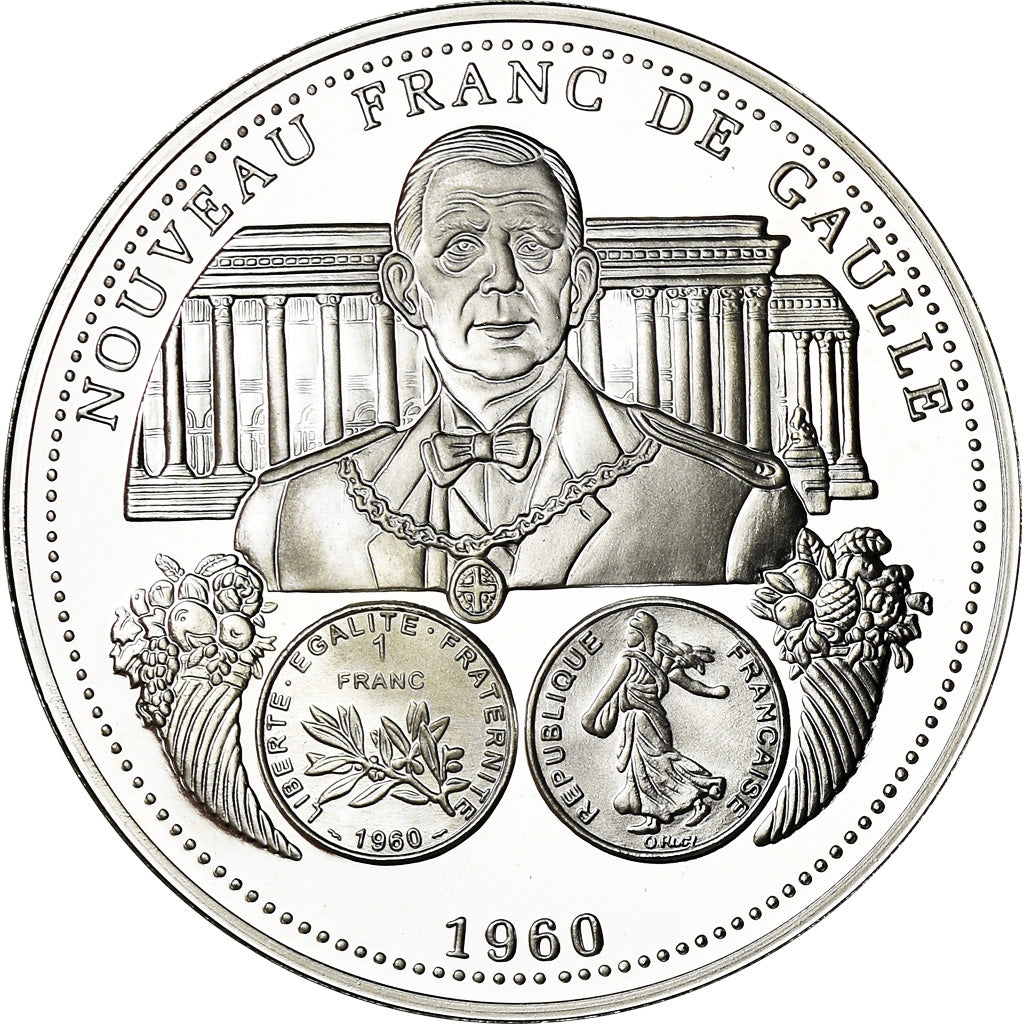 Frankrijk, Medaille, Nouveau Franc De Gaulle, Politics, Society, War, FDC