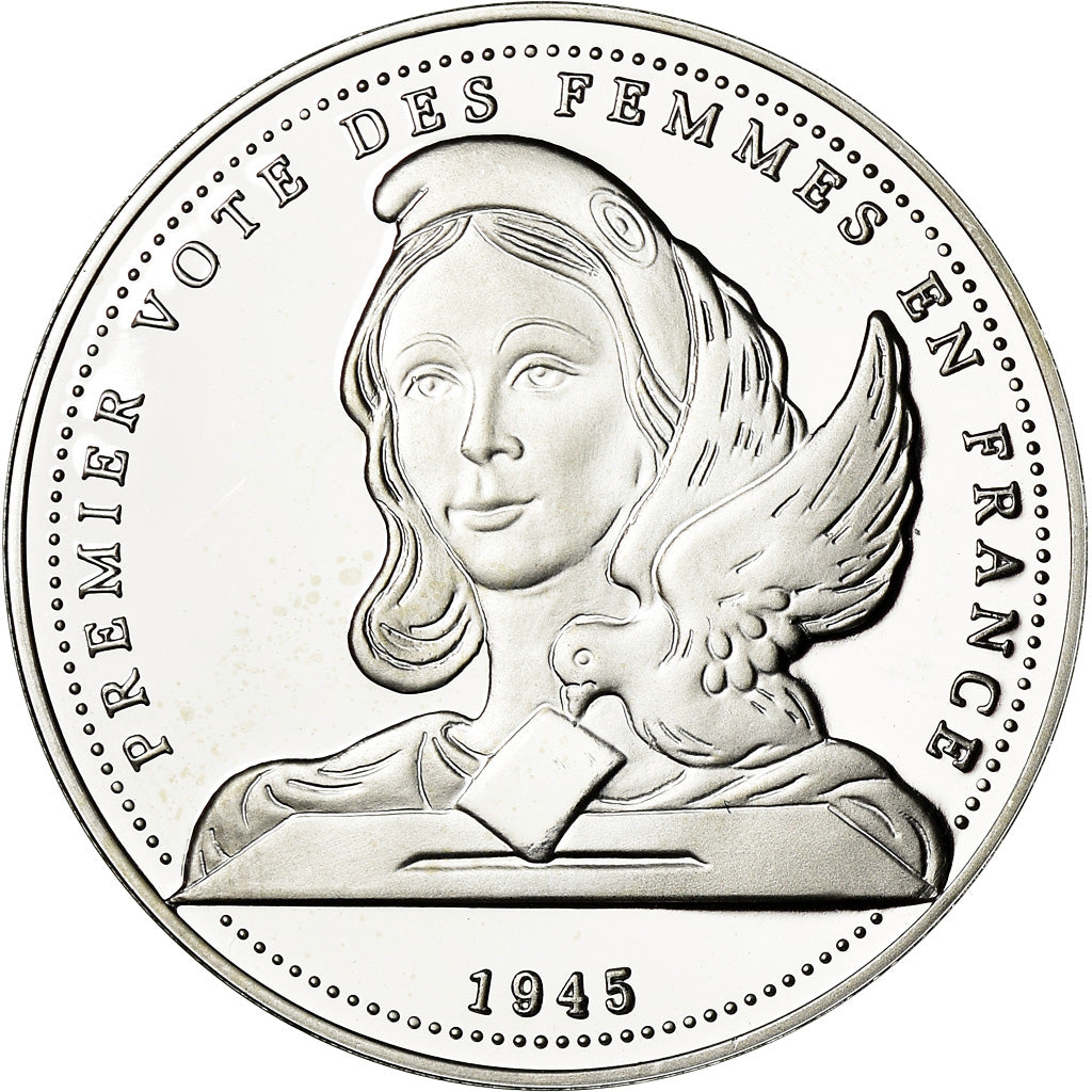Frankreich, Medaille, Premier Vote des Femmes en France, Politics, Society, War