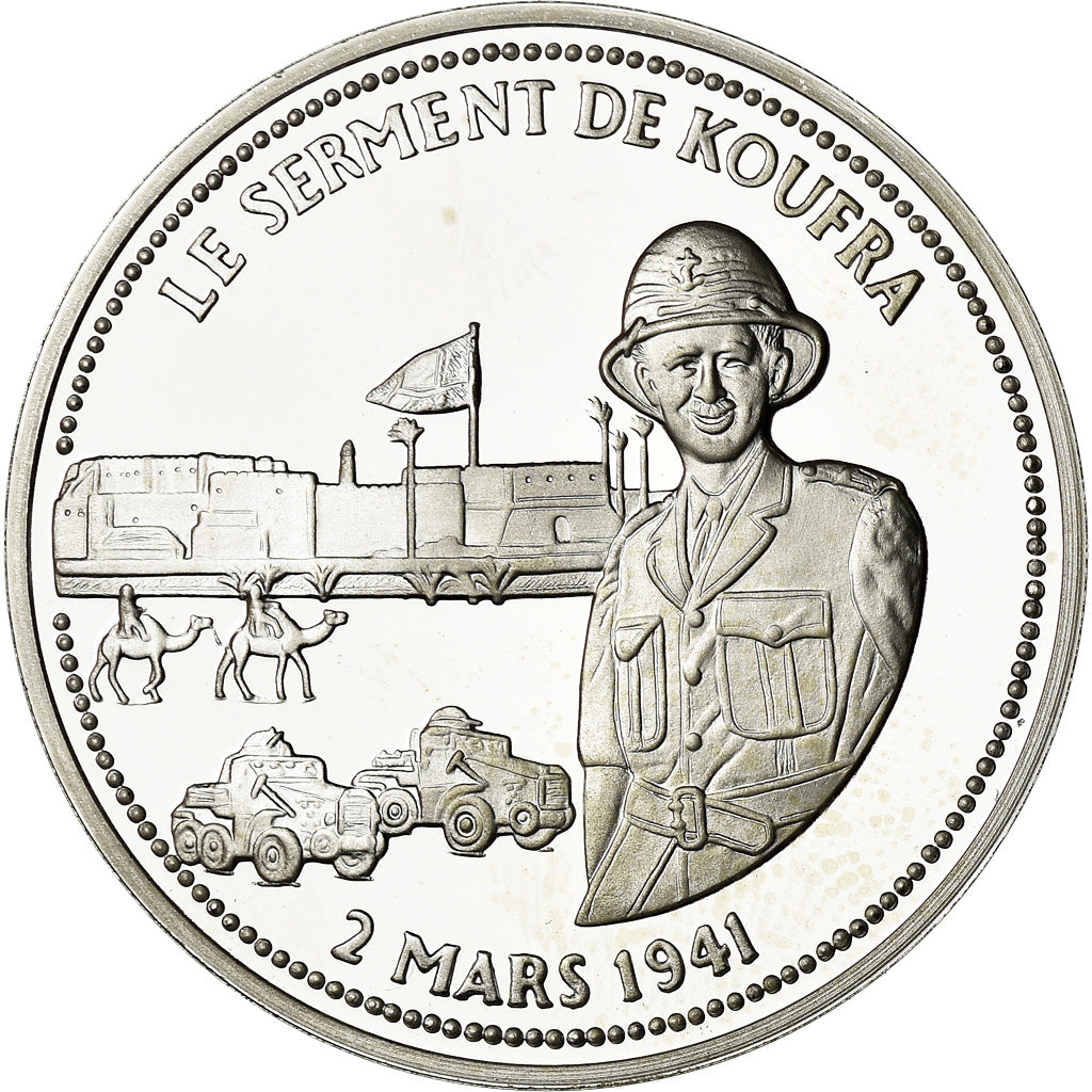 France, Medal, Seconde Guerre Mondiale, Le Serment de Koufra, MS(65-70), Silver