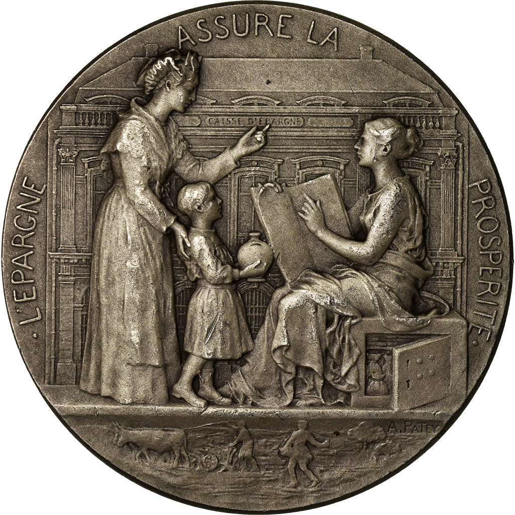 France, Medal, Savings Bank, Caisse d'Épargne d'Angers, Patey, MS(60-62)
