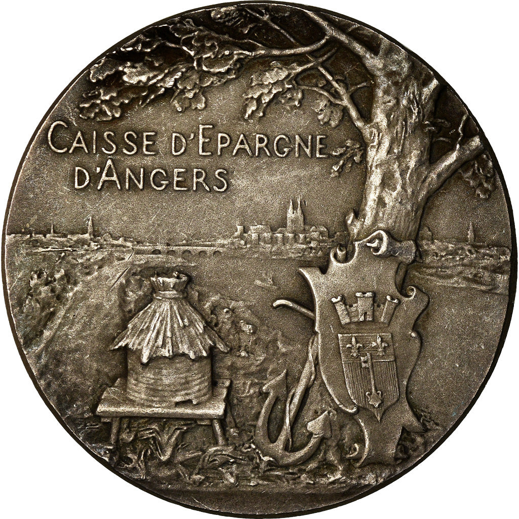 France, Medal, Savings Bank, Caisse d'Épargne d'Angers, Patey, MS(60-62)